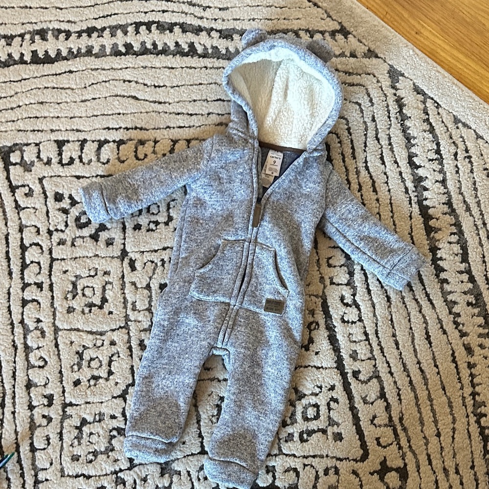 Carter's Soft Gray Hooded Footie